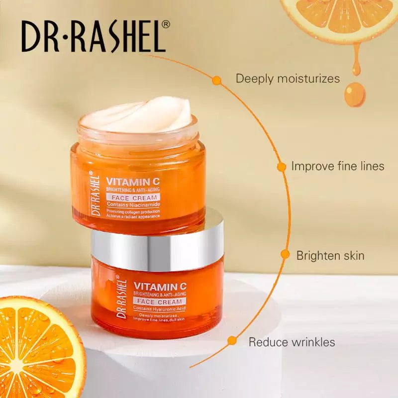 Dr.Rashel Vitamin C Brightening & Anti Aging Face Cream Powered By Hyaluronic Acid - Dr-Rashel-Official