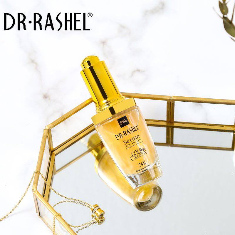 DR.RASHEL 24 K Real Gold Atoms Ampoule Collagen Makeup Primer Anti Wrinkle Hyaluronic Acid Face Whitening Serum - Dr-Rashel-Official