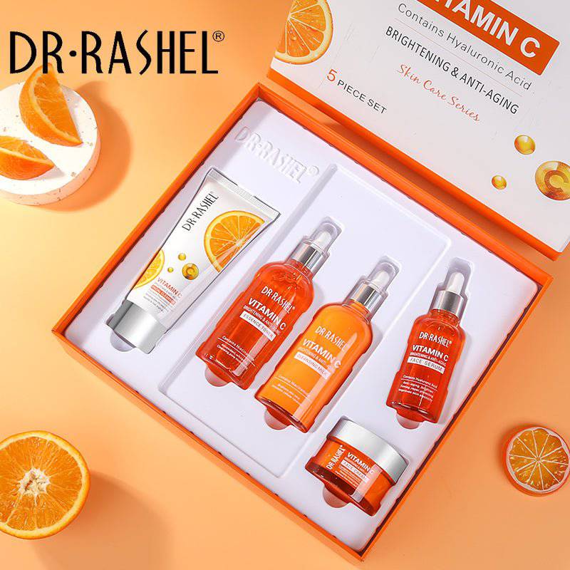 Dr.Rashel Vitamin C Brightening Anti Aging Skin Care Set Pack of 5 in Gift Box - Dr-Rashel-Official
