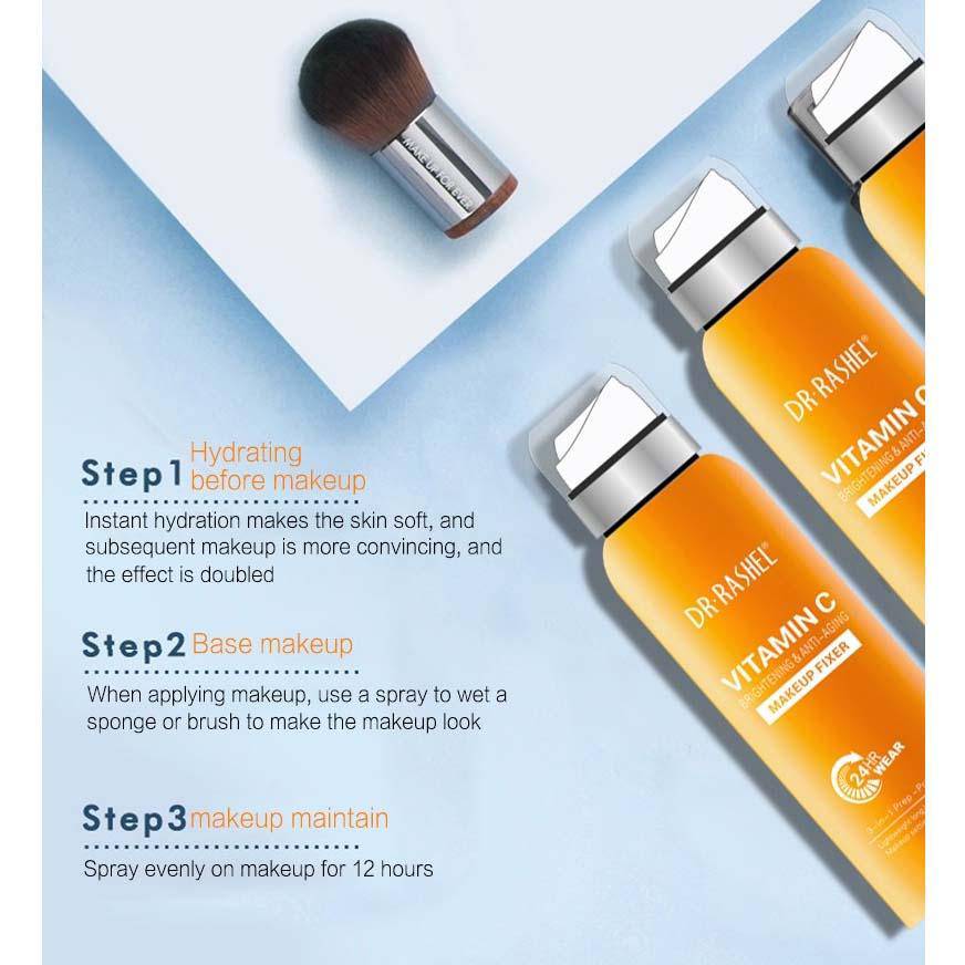 Dr.Rashel Vitamin C Brightening & Anti Aging Make up Fixer 3 in 1 Prep Primer Set - Dr-Rashel-Official
