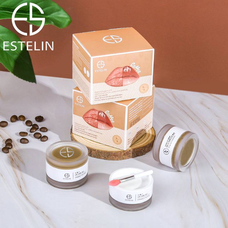 ESTELIN Coffee Sugar Lip Scrub Moisturizing Mask And Lip Balm 3 in 1 Lip Care Set - Dr-Rashel-Official