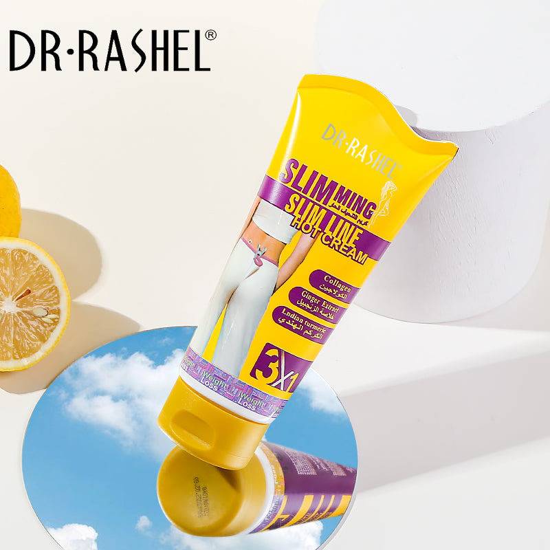 Dr.Rashel Slimming Slim Line Hot Cream with Ginger Extract Collagen & Turmeric For Slim Fit - 150gms - Dr-Rashel-Official