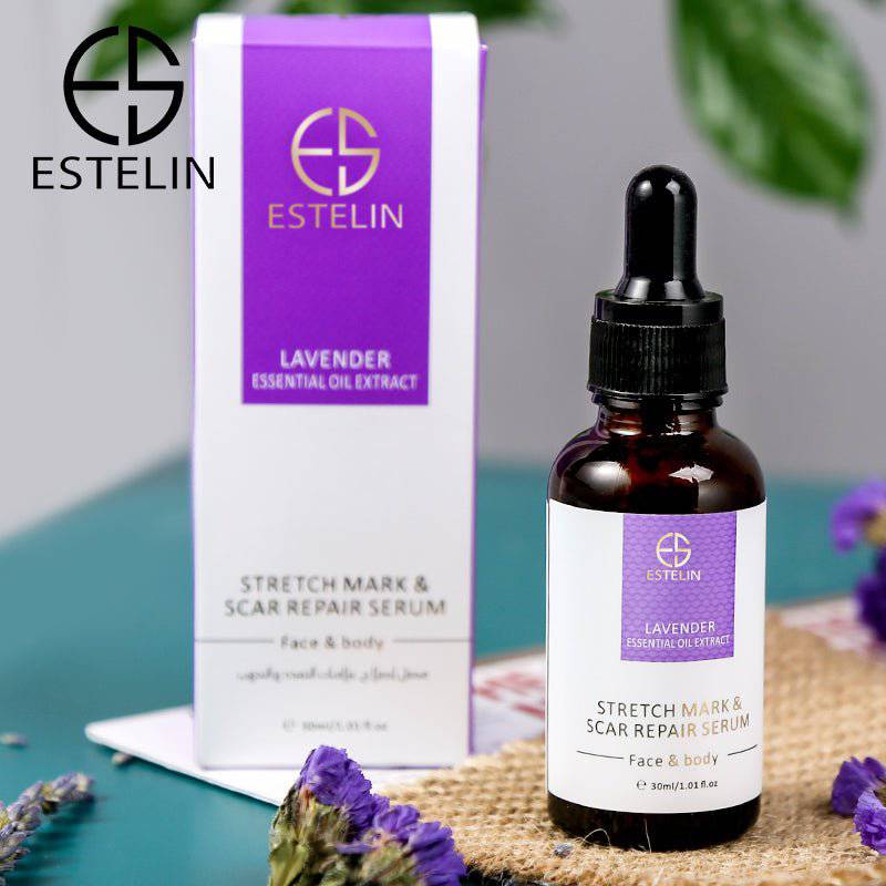 Estelin Lavender Essential Oil Extract Stretch Mark & Scar Repair Serum for Face & Body - 30ml - Dr-Rashel-Official